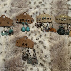 Turquoise Accent Mixed Earring Set - Women's Accessories